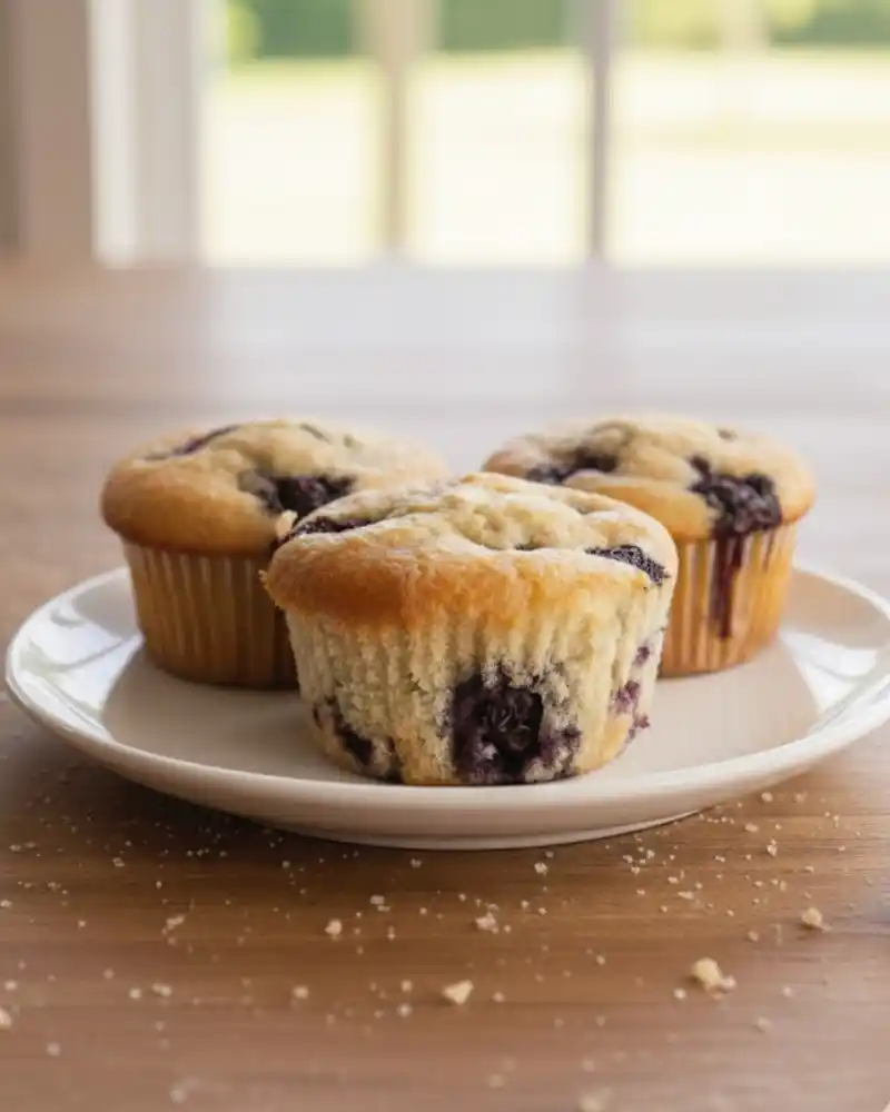 Gluten-Free Blueberry Muffins in Plate