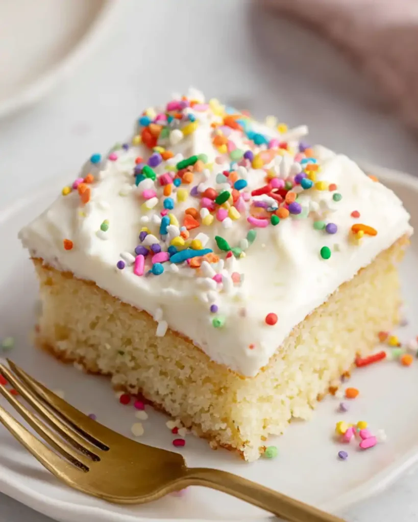 gluten free dairy free vanilla cake sliced on a plate