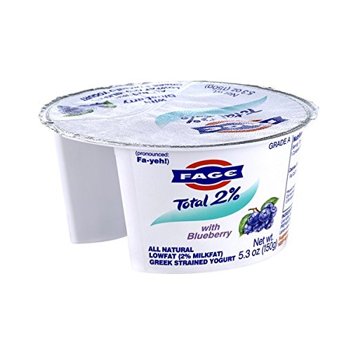 Fage Total Greek 2% Greek Yogurt, Blueberry, 5.3 Ounce (Pack of 12)