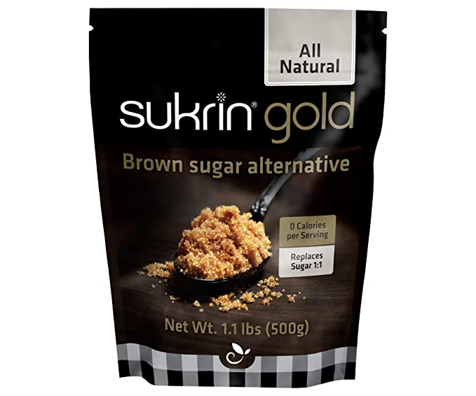 Sukrin Gold - Natural Brown Sugar Alternative - No Calorie Sweetener for Keto, Low Carb and Diabetic Diets - 1.1 lb Bag (1 Pack)