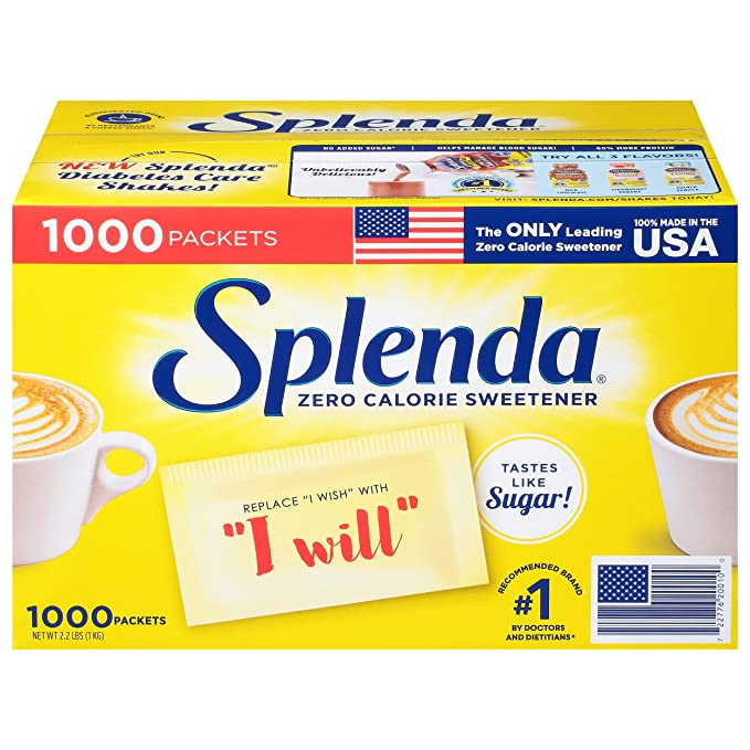 Splenda No Calorie Sweetener Value Pack, 1000 Individual Packets, 2.2 lbs,1000 Count (Pack of 1)