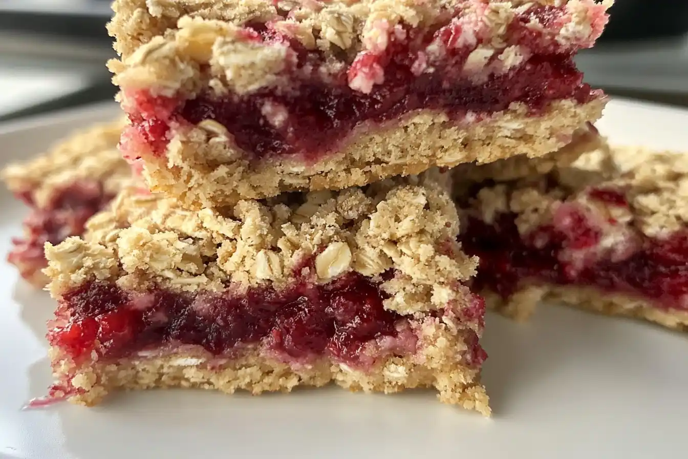 Easy Skinny Raspberry Oatmeal Bars Recipe