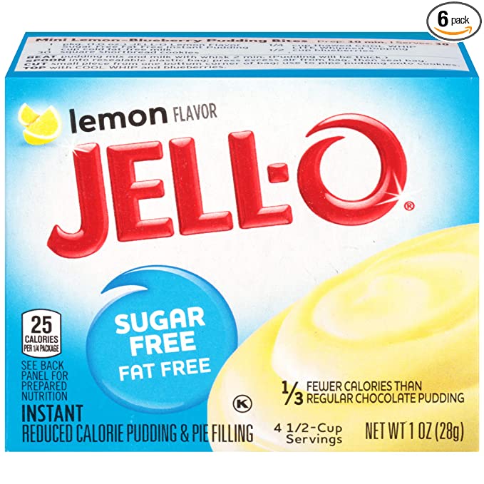 Jell-O Instant Lemon Sugar-Free Fat Free Pudding & Pie Filling (1 oz Boxes, Pack of 6)