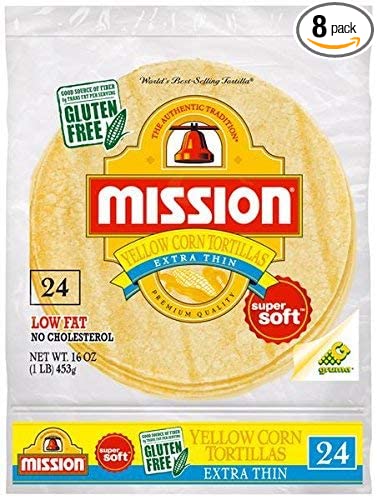 Mission Yellow Corn Tortillas Extra Thin - Contains 8 Packs(24ct)