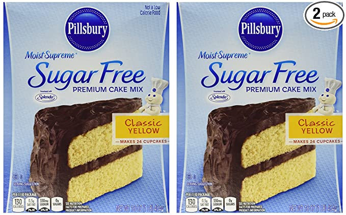 Pillsbury Moist Supreme Sugar Free Classic Yellow Premium Cake Mix (Pack of 2)