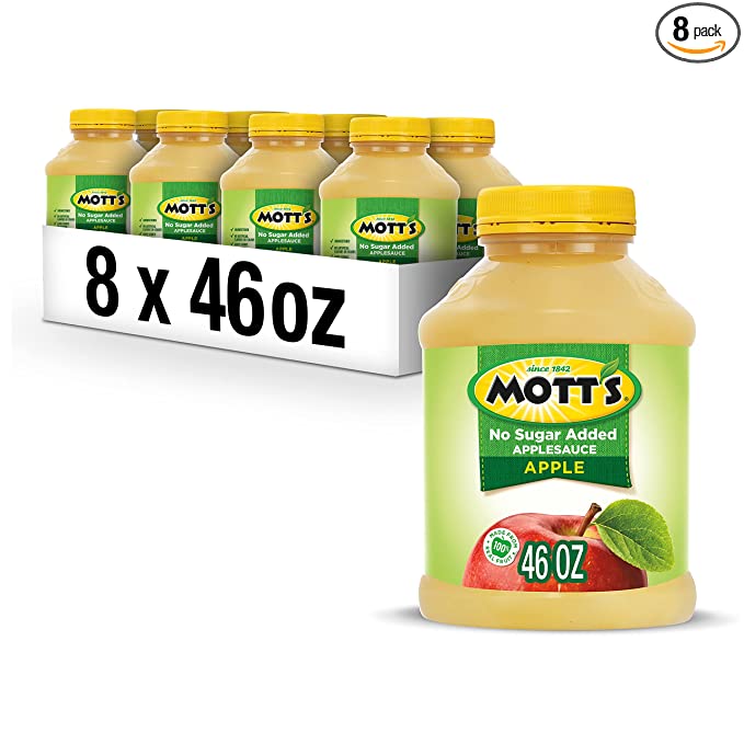 Mott's No Sugar Added Applesauce, 46 oz jars (Pack of 8)
