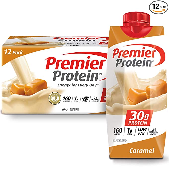 Premier Protein High Protein Shake, Caramel, 11 Fl Oz (Pack of 12)