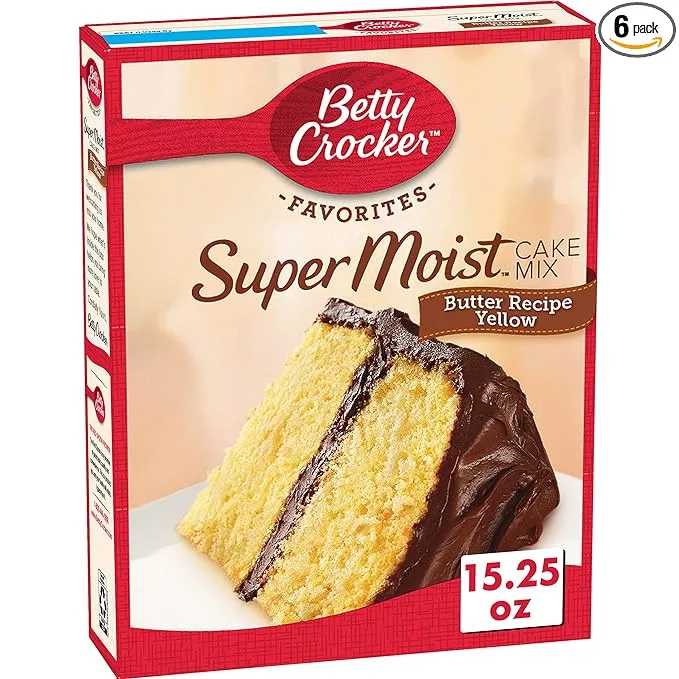 Betty Crocker Super Moist Butter Recipe Yellow Cake Mix, 6 ct, 15.25 oz