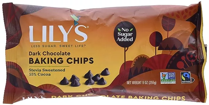 Lily's Sweets, Dark Chocolate Baking Chips, 9 Ounce