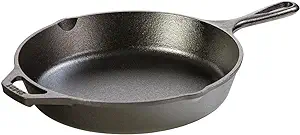 Lodge 10.25 Inch Cast Iron Pre-Seasoned Skillet – Signature Teardrop Handle - Use in the Oven, on the Stove, on the Grill, or Over a Campfire, Black