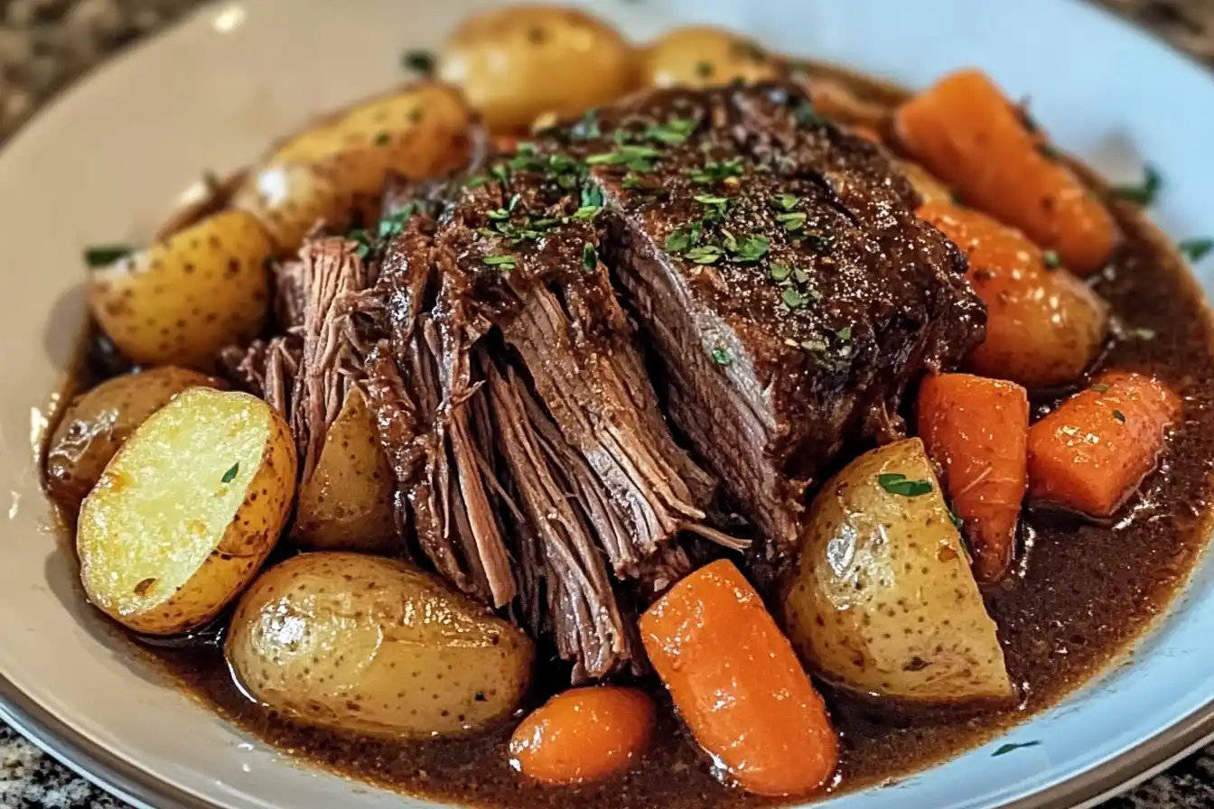 Crockpot Roast with Potatoes and Carrots Recipe