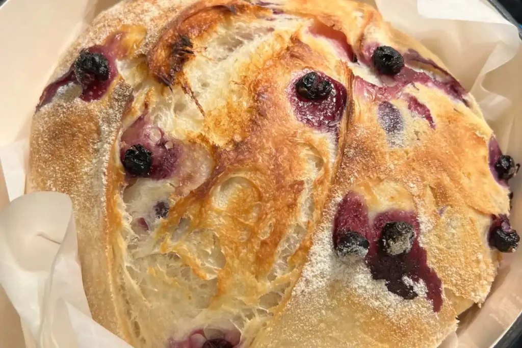 Easy Blueberry Lemon Cream Cheese Sourdough Bread