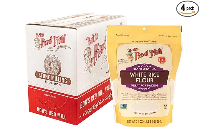 Bob's Red Mill White Rice Flour, 24oz (Pack of 4) - Non GMO, Vegan, Kosher