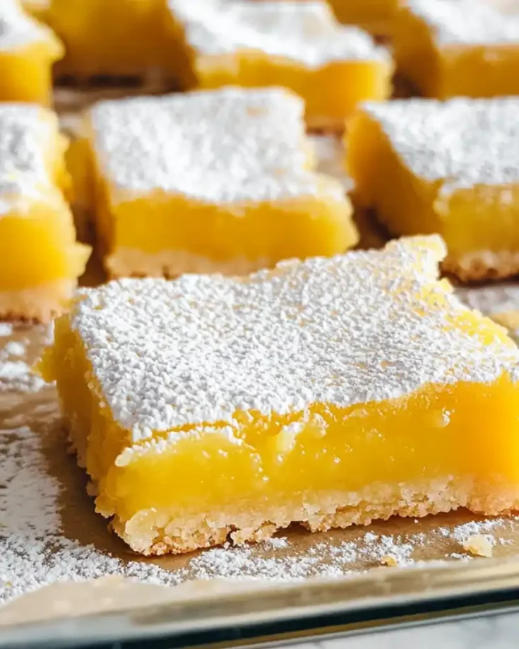 recipe for gluten free lemon bars in glass pan
