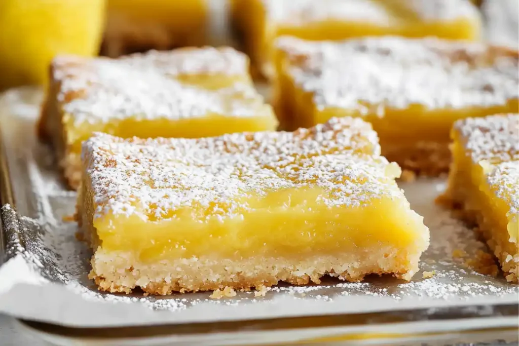recipe for gluten free lemon bars in glass pan