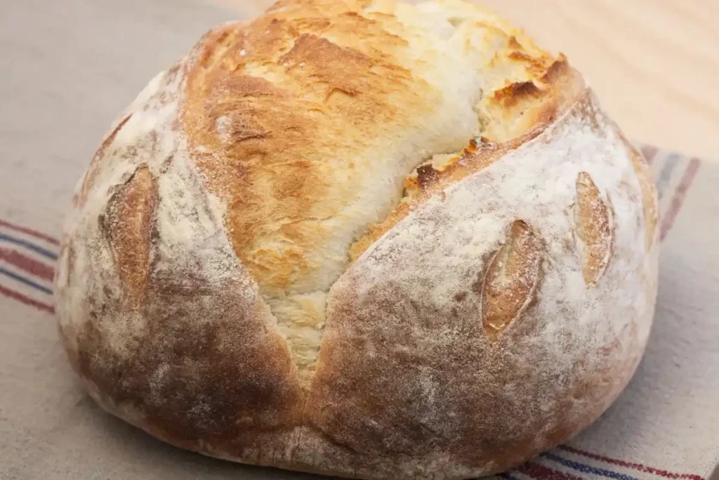 Freshly baked organic sourdough bread