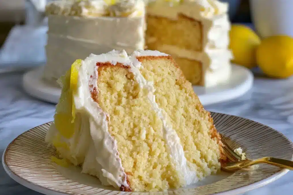 Gluten Free Lemon Cake with Lemon Cream Cheese Frosting