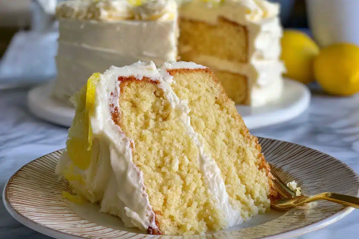 Gluten Free Lemon Cake with Lemon Cream Cheese Frosting