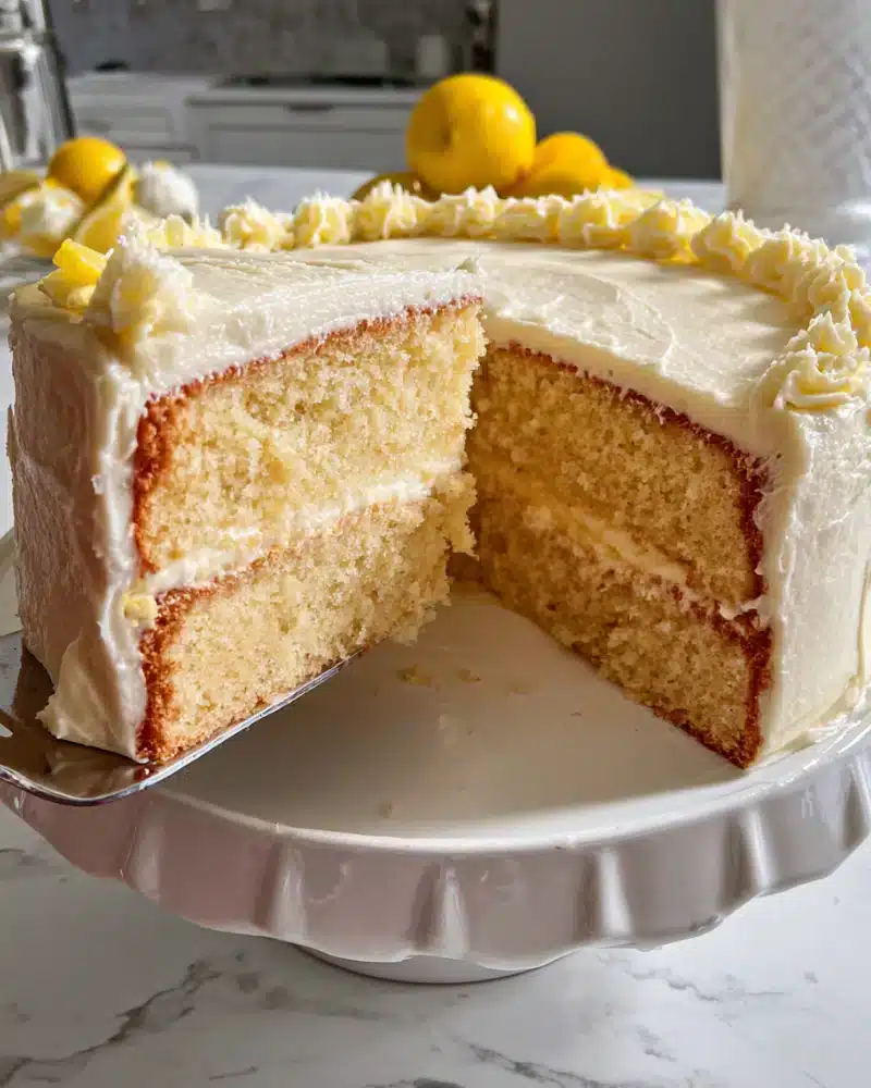 Gluten Free Lemon Cake with Lemon Cream Cheese Frosting