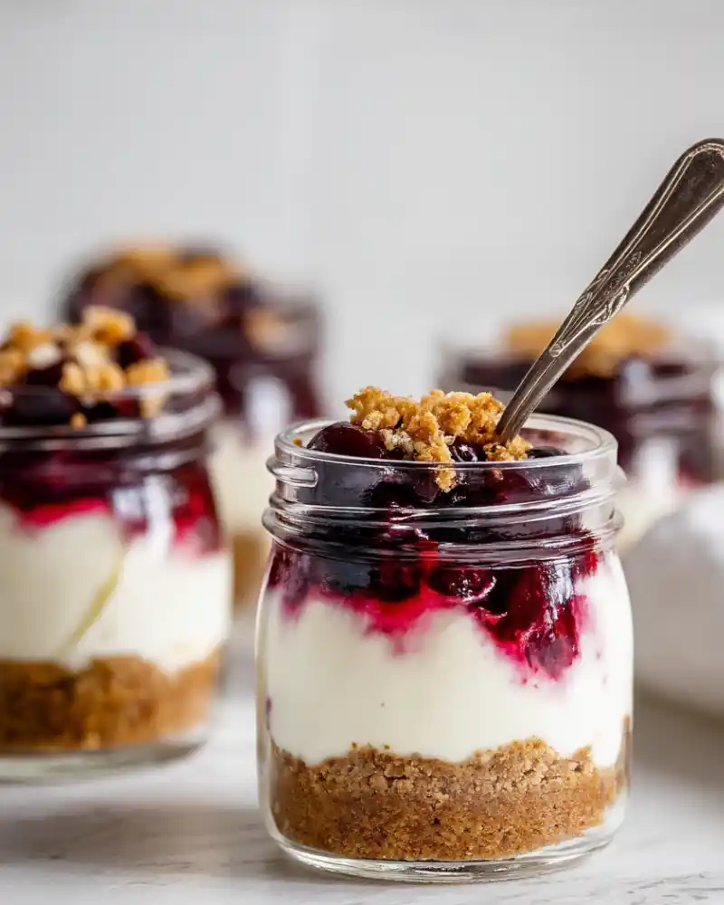 Gluten Free No Bake Cheesecake in a Jar