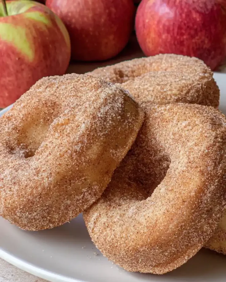 Gluten-free baked apple cider donuts with cinnamon sugar