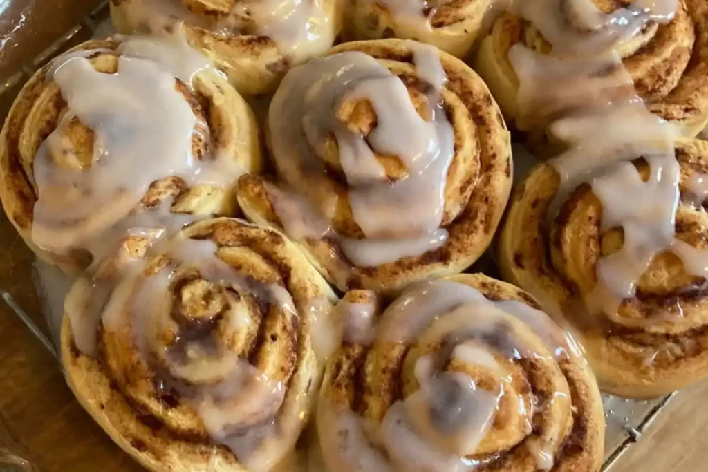 Soft gluten-free cinnamon rolls fresh out of the oven