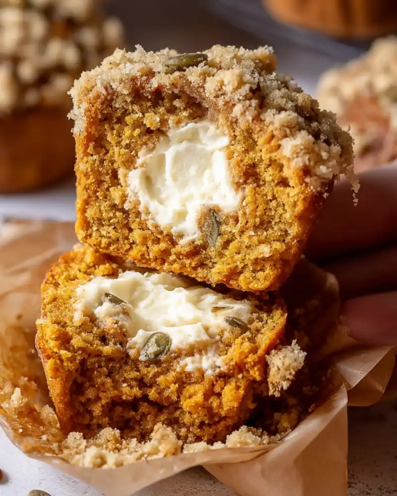 Gluten-free pumpkin cream cheese muffins