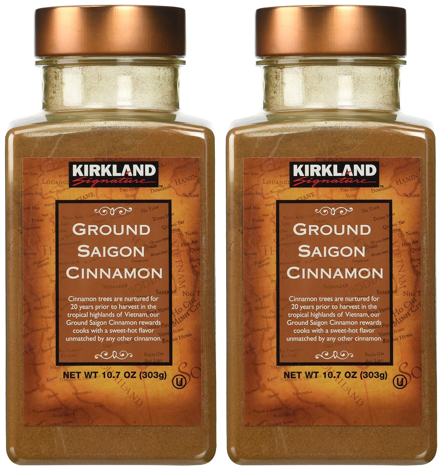 Kirkland Saigon Cinnamon 10.7 Oz Bottles( Pack of 2) - 21.4 Oz Total