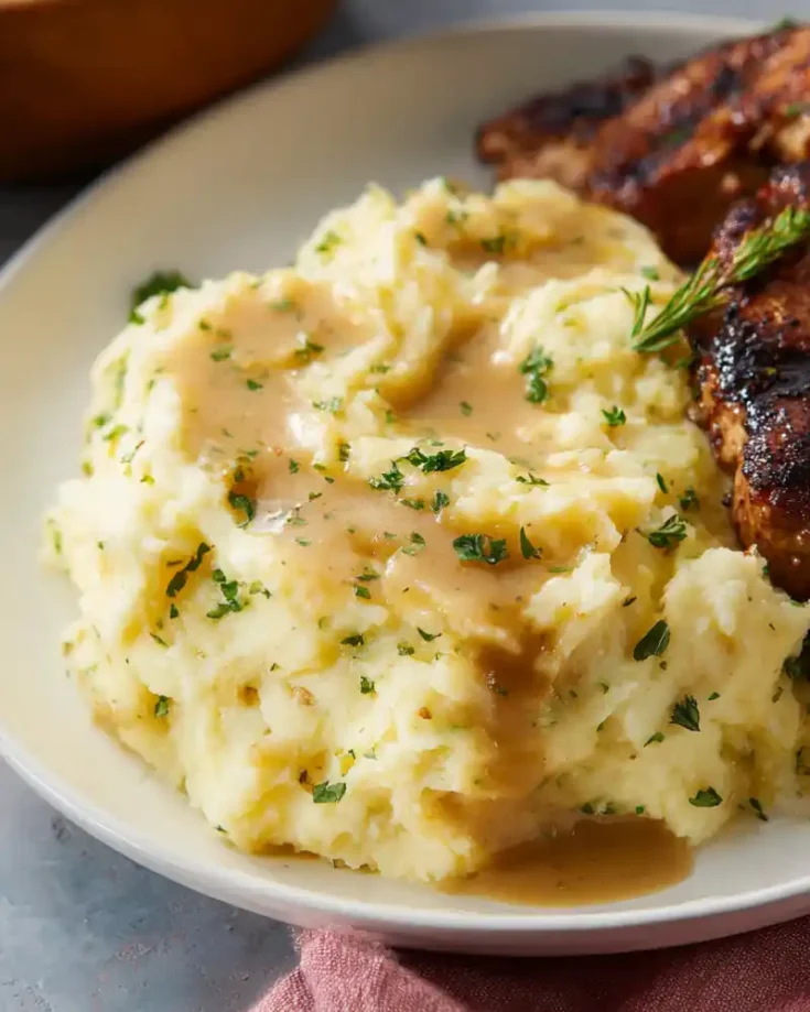Gluten-Free Mashed Potatoes served with Grilled Meats.