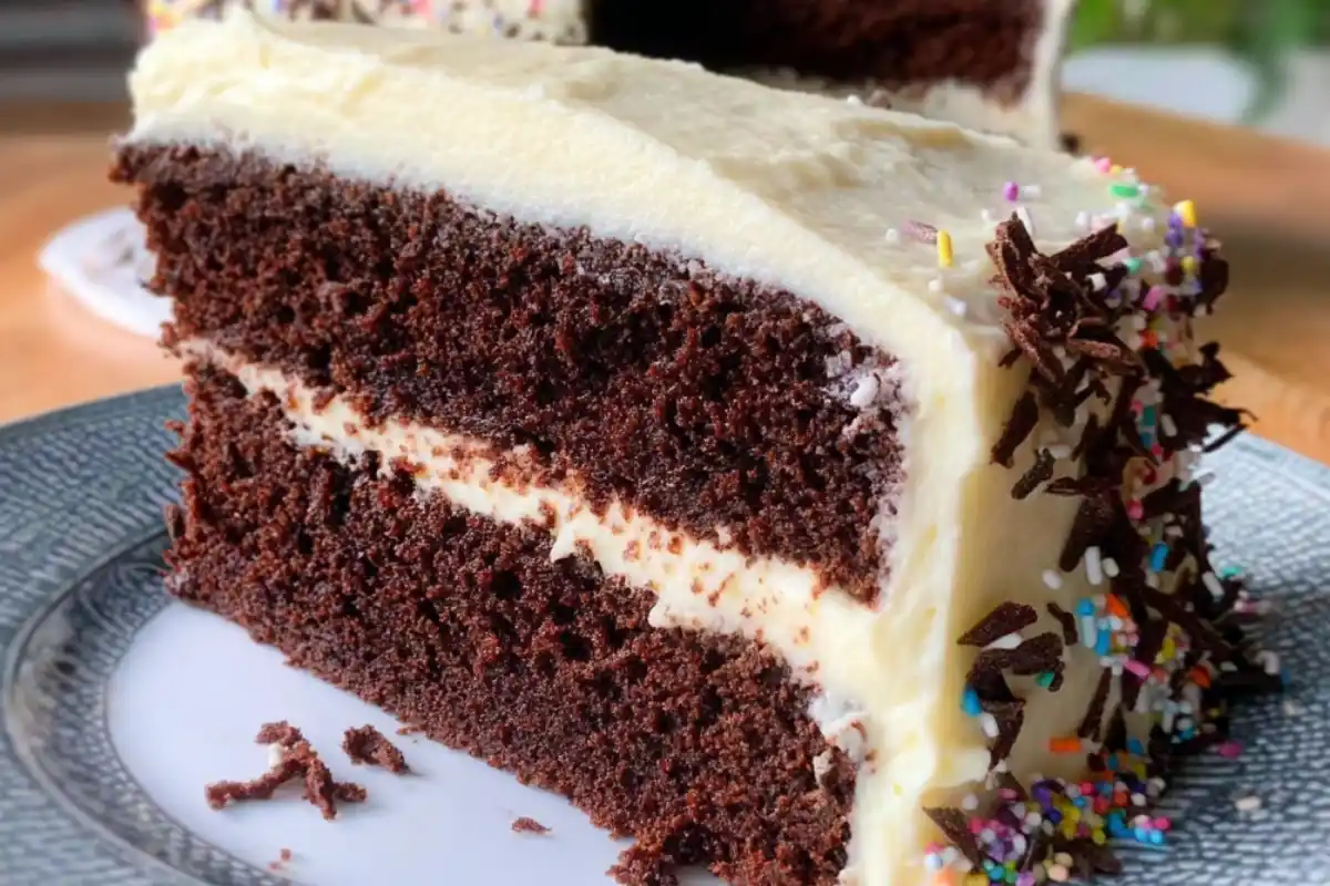 Gluten-Free Chocolate Cake with Vanilla Frosting