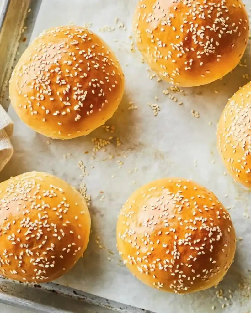 Soft gluten-free hamburger buns.