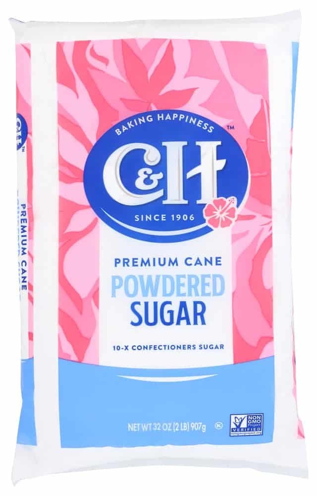 C&H, Pure Cane, Powdered Sugar, 32oz Bag (Pack of 2)
