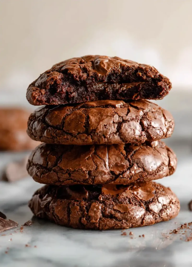 Gluten-Free Brownie Cookies with crackly tops and chocolate chips