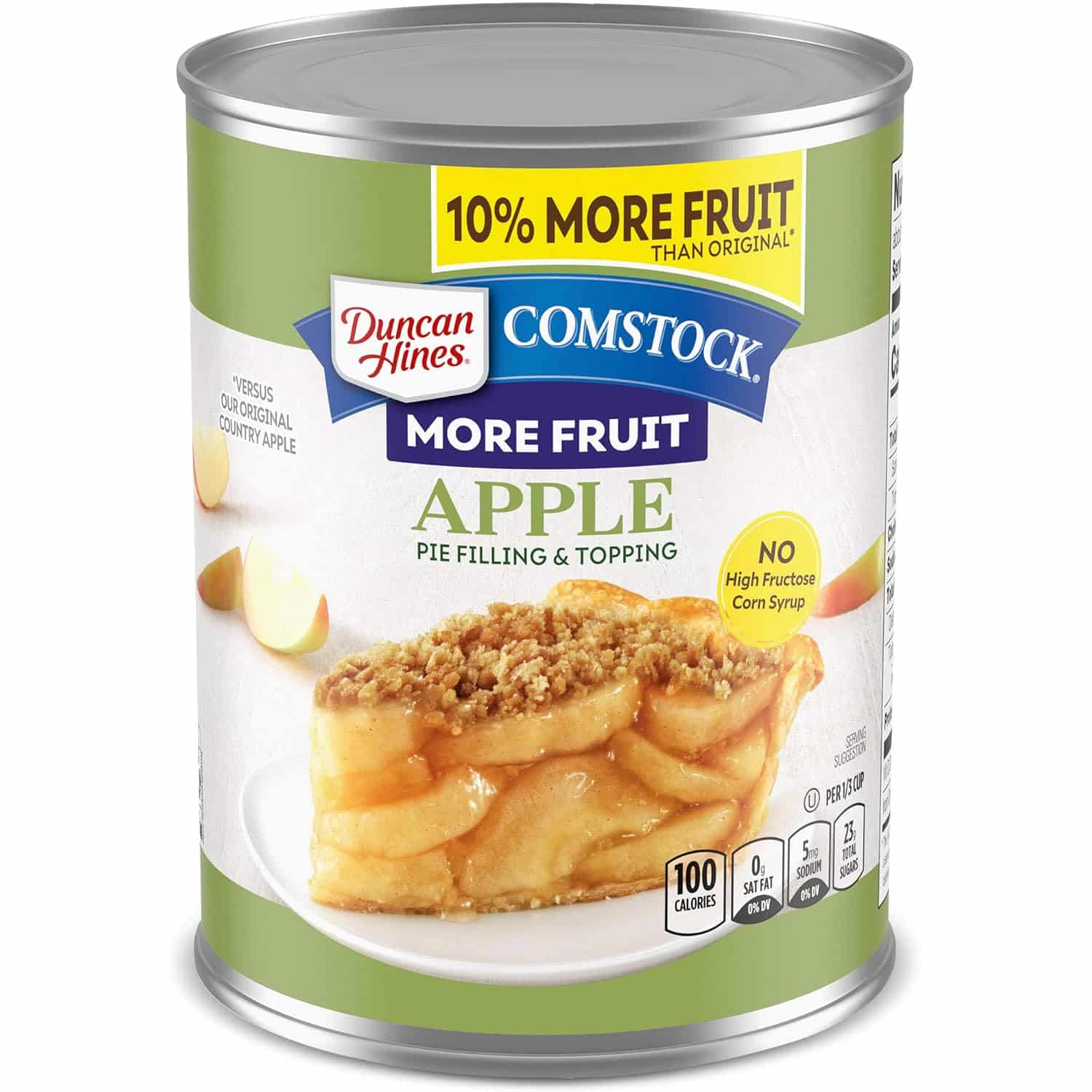 Duncan Hines Comstock More Fruit Apple Pie Filling and Topping, 21 oz. (Pack of 8)