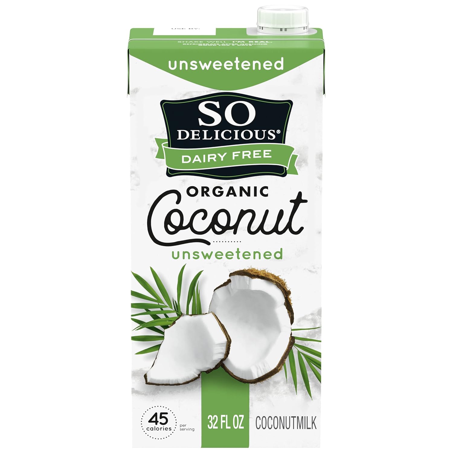 So Delicious Dairy Free Shelf-Stable Coconut Milk, Unsweetened, Vegan, Non-GMO Project Verified, 1 Quart