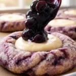 Gluten-Free Blueberry Cheesecake Cookies on a cooling rack