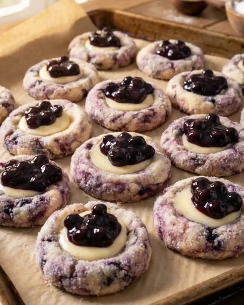 Soft gluten-free blueberry cheesecake cookies