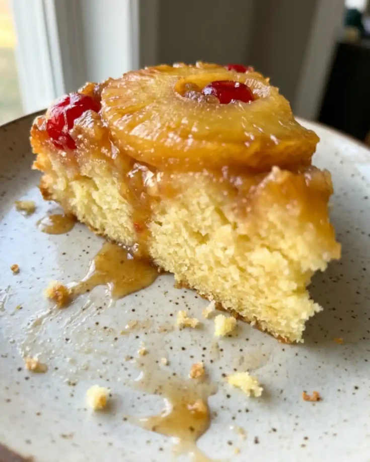 Slice of Gluten-Free Pineapple Upside Down Cake