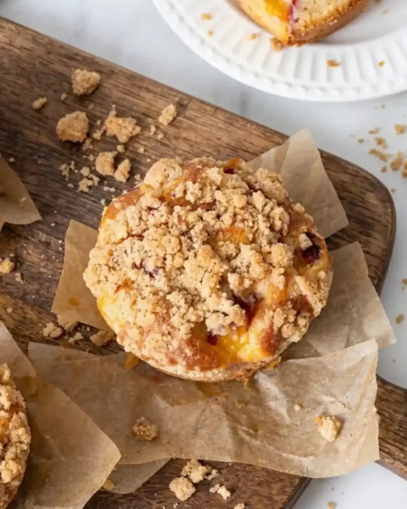 Golden-Gluten Free Peach Streusel Muffins