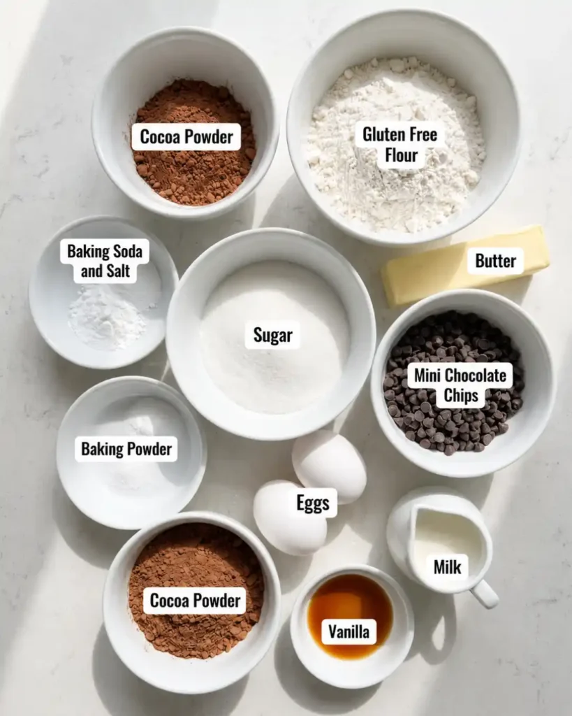 Gluten-Free Double Chocolate Muffins Ingredients