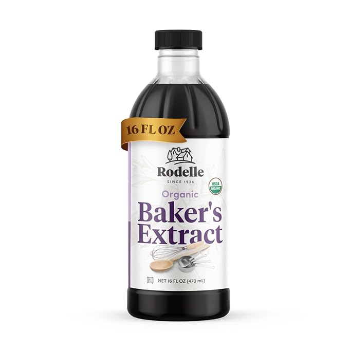 Rodelle Organic Baker's Extract, Vanilla Blend Baking, Kosher, 16 Fl Oz