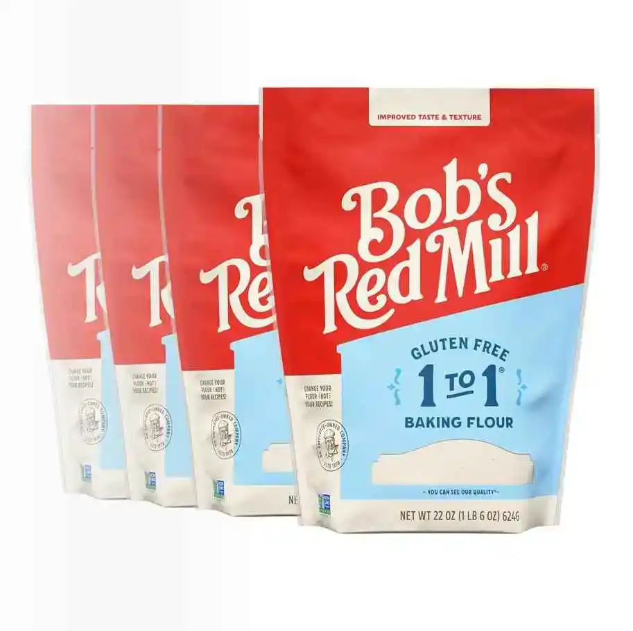 Bob's Red Mill Gluten Free 1 to 1 Baking Flour, 22oz (4 Pack)