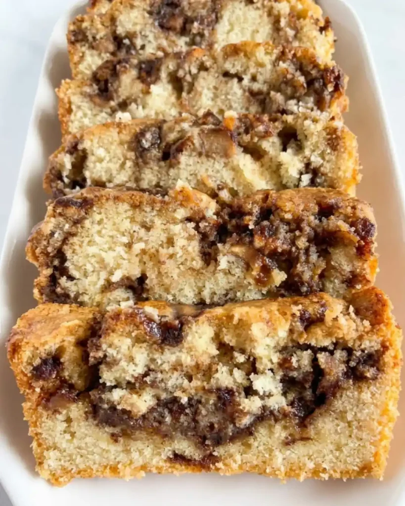 Sliced gluten-free apple fritter loaf